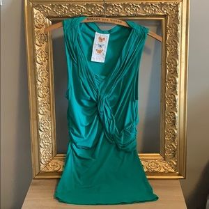 Anthropologie Green Blouse